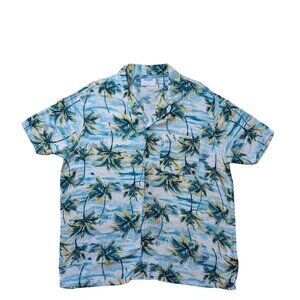 Old Navy Men's L SS Printed Hawaiian Shirt 100% Rayon Tropical Summer Vacation